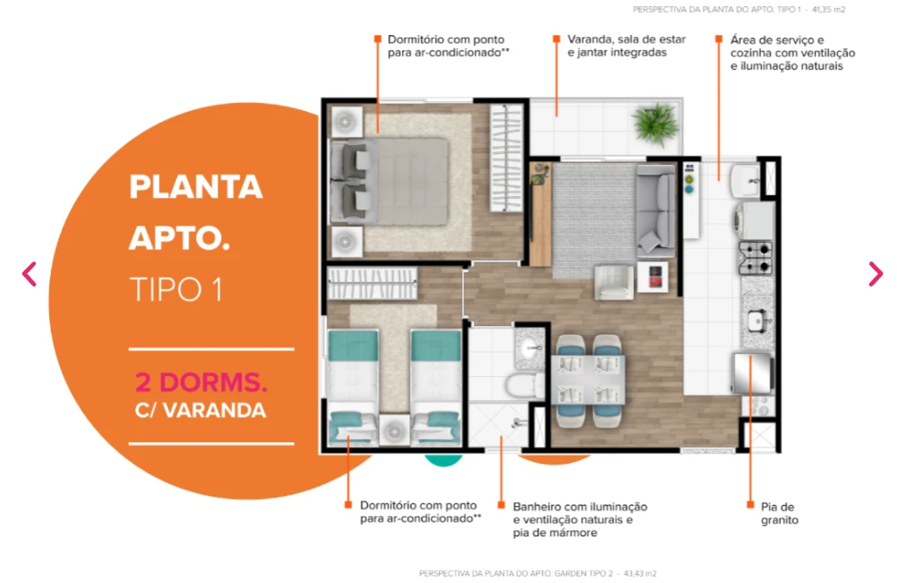 Planta 41m² 0